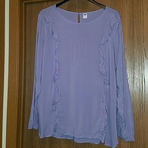Purple ruffle blouse